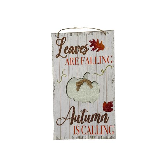 Fall Wreath Kit "Leaves Are Falling Autumn Is Calling" Sign Ribbons Bundle Set - Picture 2 of 5